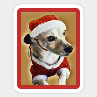 Santa Puppy Sticker